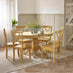 Padstow Oak Effect Wooden Extending Dining Table & 6 Millford Chairs