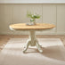 Padstow Round Oak and Cream Solid Wood Extending 4-6 Seater Dining Table