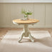 Padstow Round Oak and Cream Solid Wood Extending 4-6 Seater Dining Table