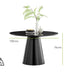 Palma Black Semi Gloss Round Dining Table & 4 Black Milan Black Leg Chairs