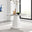 Palma White Marble Effect Round Dining Table & 4 Grey Willow Chairs