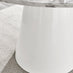 Palma White Marble Effect Round Dining Table & 4 Grey Calla Black Leg Chairs