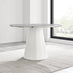 Palma White Marble Effect Round Dining Table & 4 White Milan Chrome Leg Chairs