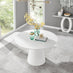 Palma White High Gloss Round Dining Table & 4 White Milan Chrome Leg Chairs