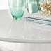 Palma White High Gloss Round Dining Table & 4 White Milan Chrome Leg Chairs