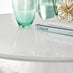 Palma White High Gloss Round Dining Table & 4 White Milan Chrome Leg Chairs