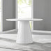 Palma White High Gloss Round Dining Table & 6 White Milan Chrome Leg Chairs