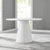 Palma White High Gloss Round Dining Table & 6 Black Milan Chrome Leg Chairs