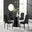 Palma Black Semi Gloss Round Dining Table & 4 Black Milan Black Leg Chairs
