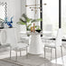 Palma White Marble Effect Round Dining Table & 4 White Milan Chrome Leg Chairs