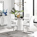 Palma White Marble Effect Round Dining Table & 4 White Lorenzo Chairs
