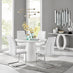 Palma White High Gloss Round Dining Table & 4 White Lorenzo Chairs