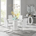 Palma White High Gloss Round Dining Table & 4 White Lorenzo Chairs