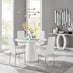 Palma White High Gloss Round Dining Table & 4 White Milan Chrome Leg Chairs
