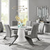 Palma White High Gloss Round Dining Table & 6 Grey Willow Chairs