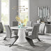 Palma White High Gloss Round Dining Table & 6 Grey Willow Chairs