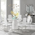 Palma White High Gloss Round Dining Table & 6 White Milan Chrome Leg Chairs