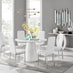 Palma White High Gloss Round Dining Table & 6 White Milan Chrome Leg Chairs