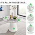 Palma Round White Marble Effect 4-6 Seater Dining Table