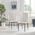 2x Paloma Cream Fabric Dining Chairs Black Legs