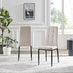 2x Paloma Cream Fabric Dining Chairs Black Legs