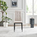 2x Paloma Cream Fabric Dining Chairs Black Legs