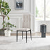 2x Paloma Cream Fabric Dining Chairs Black Legs