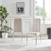 2x Paloma Cream Fabric Dining Chairs Silver Legs