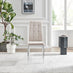2x Paloma Cream Fabric Dining Chairs Silver Legs