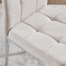 2x Paloma Cream Fabric Dining Chairs Silver Legs