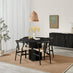 Penrose Black Wooden Round Dining Table & 4 Black Caia Dining Chairs