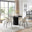 Penrose Black Round Dining Table & 4 Cream Beaumont Chairs