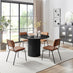 Penrose Black Round Dining Table & 4 Tan Delta Chairs