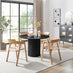 Penrose Black Round Dining Table & 4 Oak Masa Chairs
