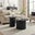 Penrose Black Round Wood Coffee Table and Side Table Set