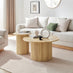 Penrose Oak Effect Round Wood Coffee Table and Side Table Set