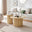 Penrose Oak Effect Round Wood Coffee Table and Side Table Set