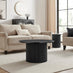Penrose Round Black Wood Pedestal Coffee Table