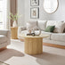 Penrose Oak Effect Round Wood Coffee Table and Side Table Set