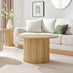 Penrose Round Oak Effect Wood Pedestal Coffee Table