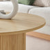 Penrose Oak Effect Round Wood Coffee Table and Side Table Set