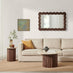 Penrose Round Walnut & Cream Marble Effect Coffee Table