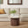 Penrose Round Walnut & Cream Marble Effect Coffee Table