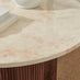 Penrose Round Walnut & Cream Marble Effect Coffee Table