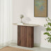 Penrose Round Walnut Wood & Marble Effect Console Table