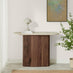 Penrose Round Walnut Wood & Marble Effect Console Table