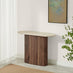 Penrose Round Walnut Wood & Marble Effect Console Table