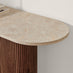 Penrose Round Walnut Wood & Marble Effect Console Table