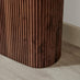 Penrose Round Walnut Wood & Marble Effect Console Table