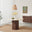 Penrose Walnut & Marble Effect Round Dining Table & 4 Green Peri Chairs